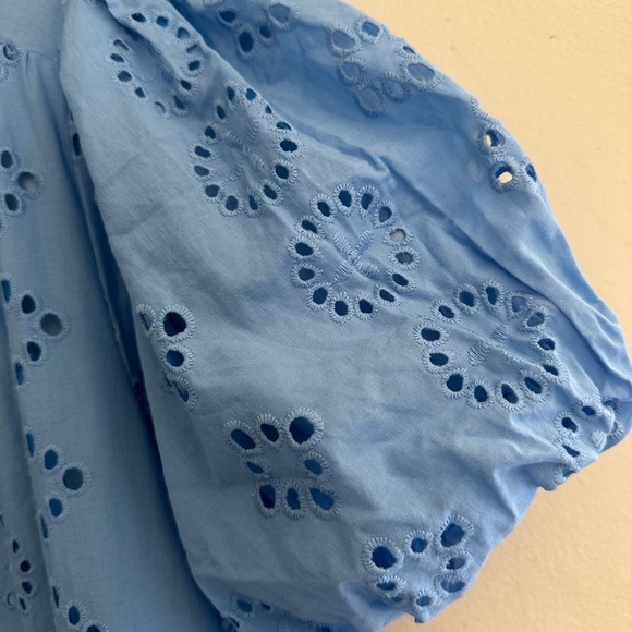 Donna Morgan Light Blue Eyelet Dress - Picture 5 of 7